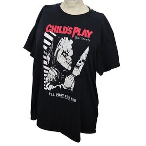Riot Society Child's Play Chucky T Shirt Mens Large Black Horror Graphic Tee USA